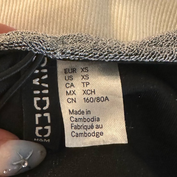 H&M Divided silver glitter v cut thin strap bodycon dress - Picture 5 of 7